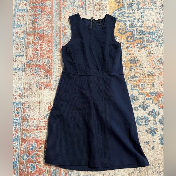 J. Crew Dresses & Skirts - Jcrew navy blue faux-wrap textured dress